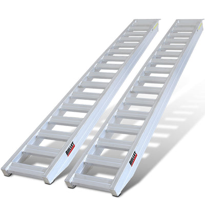 BULLET Pair of 3.8m Aluminium Loading Ramps, 4000kg Total Capacity, Heavy-Duty, Safety Pins, for Car, 4x4, Ride on Mower, ATV, Mini Excavator