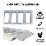 BULLET Pair of 3.8m Aluminium Loading Ramps, 4000kg Total Capacity, Heavy-Duty, Safety Pins, for Car, 4x4, Ride on Mower, ATV, Mini Excavator