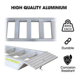BULLET Pair of 3.8m Aluminium Loading Ramps, 4000kg Total Capacity, Heavy-Duty, Safety Pins, for Car, 4x4, Ride on Mower, ATV, Mini Excavator - Front View