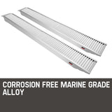 BULLET Pair of 2.5m Aluminium Loading Ramps, 2800kg capacity - Front View