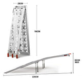 BULLET Pair of 2.3m Aluminium Loading Ramps, 1360kg capacity - Rear View