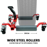 T-REX 590kg Vehicle Positioning Jack, Mechanical Ratcheting Foot Pedal Wheel Dolly For Auto Car Moving - Extra Image