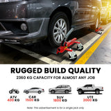 T-Rex 2360kg Set of 4 Vehicle Positioning Jacks with Rack Stand, Mechanical Ratcheting Foot Pedal Wheel Dolly For Auto Car Moving - Side View