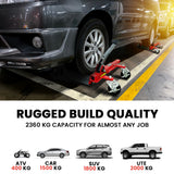 T-Rex 2360kg Set of 4 Vehicle Positioning Jacks, Mechanical Ratcheting Foot Pedal Wheel Dolly For Auto Car Moving - Side View
