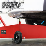 T-Rex 76L Low Level Mobile Truck Waste Oil Fluid Drainer Pan, Hand Pump, for Workshop - Low Angle