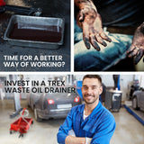 T-Rex 76L Low Level Mobile Truck Waste Oil Fluid Drainer Pan, Hand Pump, for Workshop - Extra Image