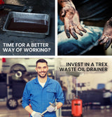 T-REX 80L Mobile Waste Oil Drainer, Telescopic, with Air Compressor Fitting, for Workshop - Extra Image