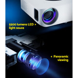 Devanti Bluetooth Video Projector WIFI 1080P Home Theater HDMI Touch Screen - 45-Degree Angle
