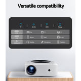 Devanti Bluetooth Video Projector WIFI 1080P Home Theater HDMI Touch Screen - Rear View