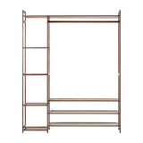 Oikiture Open Wardrobe with 8 Display Shelves - Low Angle