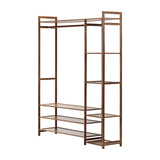 Oikiture Open Wardrobe with 8 Display Shelves - Top-Down View