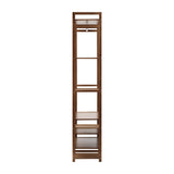 Oikiture Open Wardrobe with 8 Display Shelves