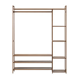 Oikiture Open Wardrobe with 8 Display Shelves - Close-Up Angle