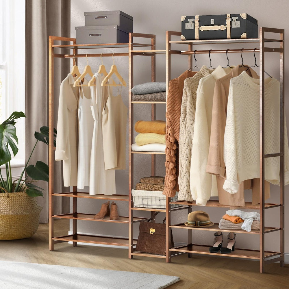 Oikiture Open Wardrobe Organiset with 13 Display Shelves