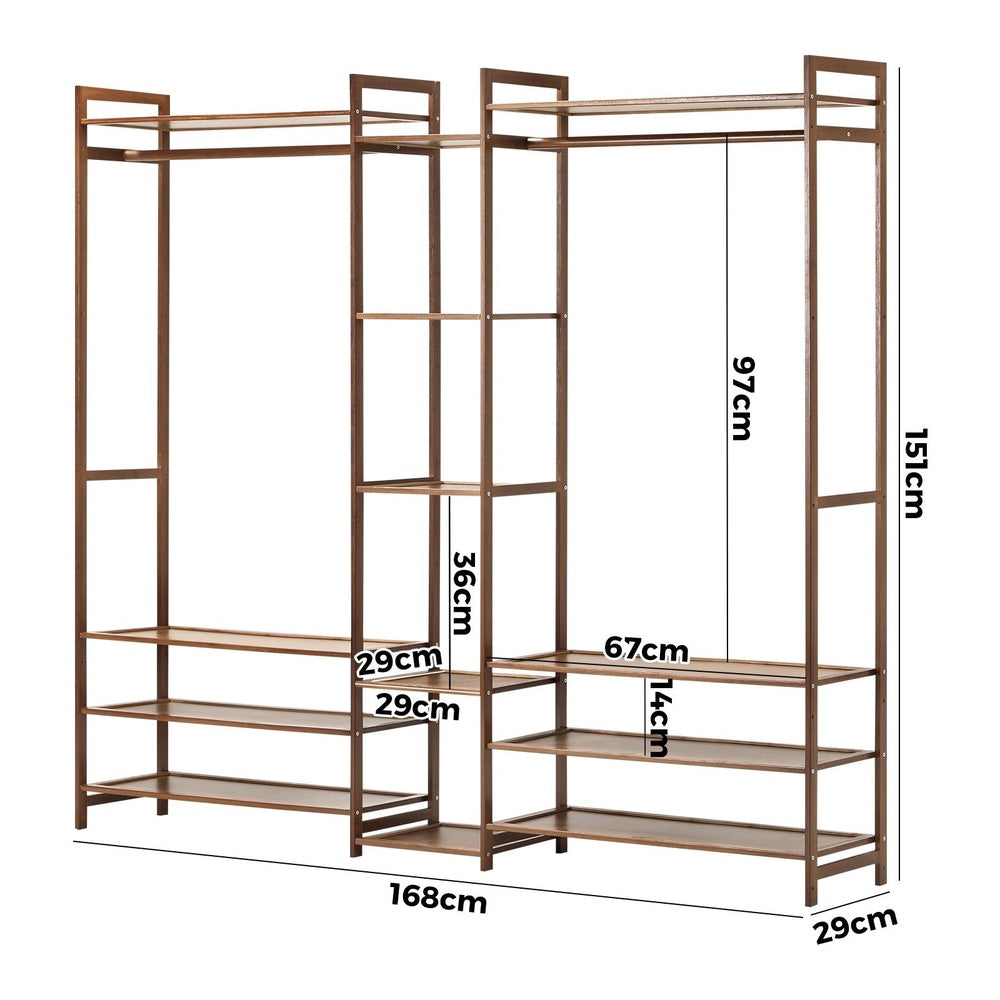 Oikiture Open Wardrobe Organiset with 13 Display Shelves