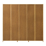 Oikiture Open Wardrobe Clothes Storage Hanging Rail Bamboo - Top-Down View