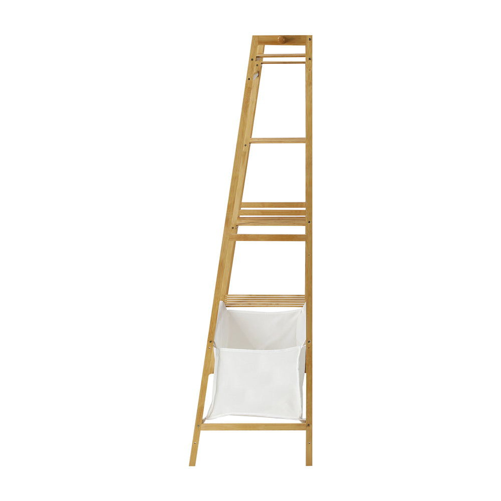 Oikiture Open Wardrobe with Hanging Rail and Laundry Bag