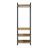 Oikiture Clothes Rack Open Wardrobe 4 shelves Hanging Rail Metal