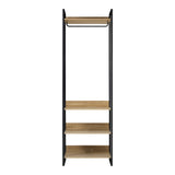 Oikiture Clothes Rack Open Wardrobe 4 shelves Hanging Rail Metal - Close-Up Angle