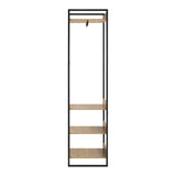 Oikiture Clothes Rack Open Wardrobe 4 shelves Hanging Rail Metal