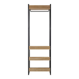Oikiture Clothes Rack Open Wardrobe 4 shelves Hanging Rail Metal