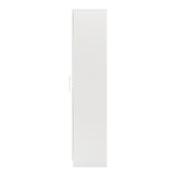 Oikiture Wardrobe Large 2 Doors 4 Shelves White - Top-Down View