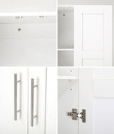 Oikiture Wardrobe Large 2 Doors 4 Shelves White