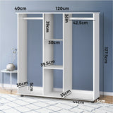 Oikiture Portable Double Wardrobe Open Clothes Rack