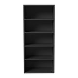 Oikiture Wardrobe Shelf Unit 5 Shelves Black - Rear View