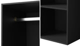 Oikiture Open Wardrobe Shelf Unit 2 Shelves Hanging Rail Black