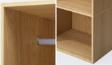 Oikiture Open Wardrobe 2 Shelves Hanging Rail Natural