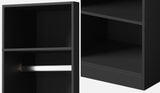 Oikiture Open Wardrobe Shelf Unit 3 Shelves Hanging Rail Black