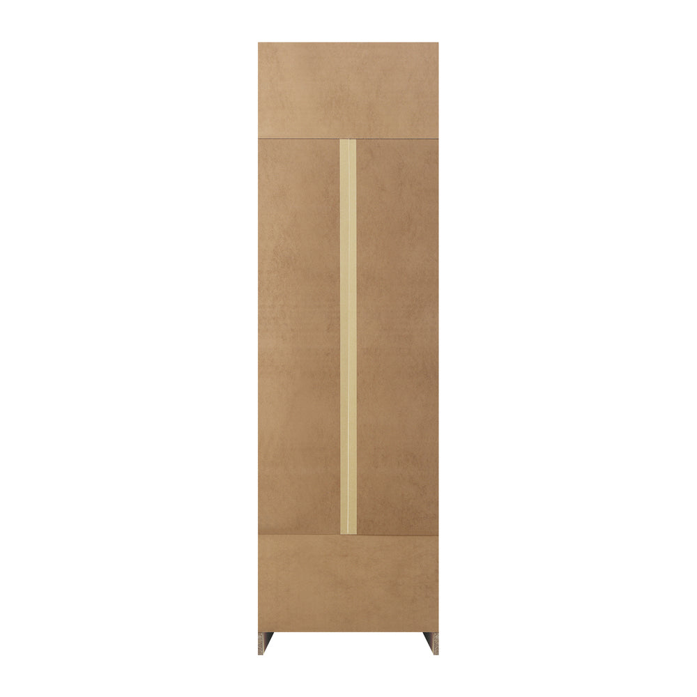 Oikiture Open Wardrobe 3 Drawers Hanging Rail Natural