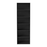 Oikiture Wardrobe Shelf Unit 6 Shelves Black - Rear View