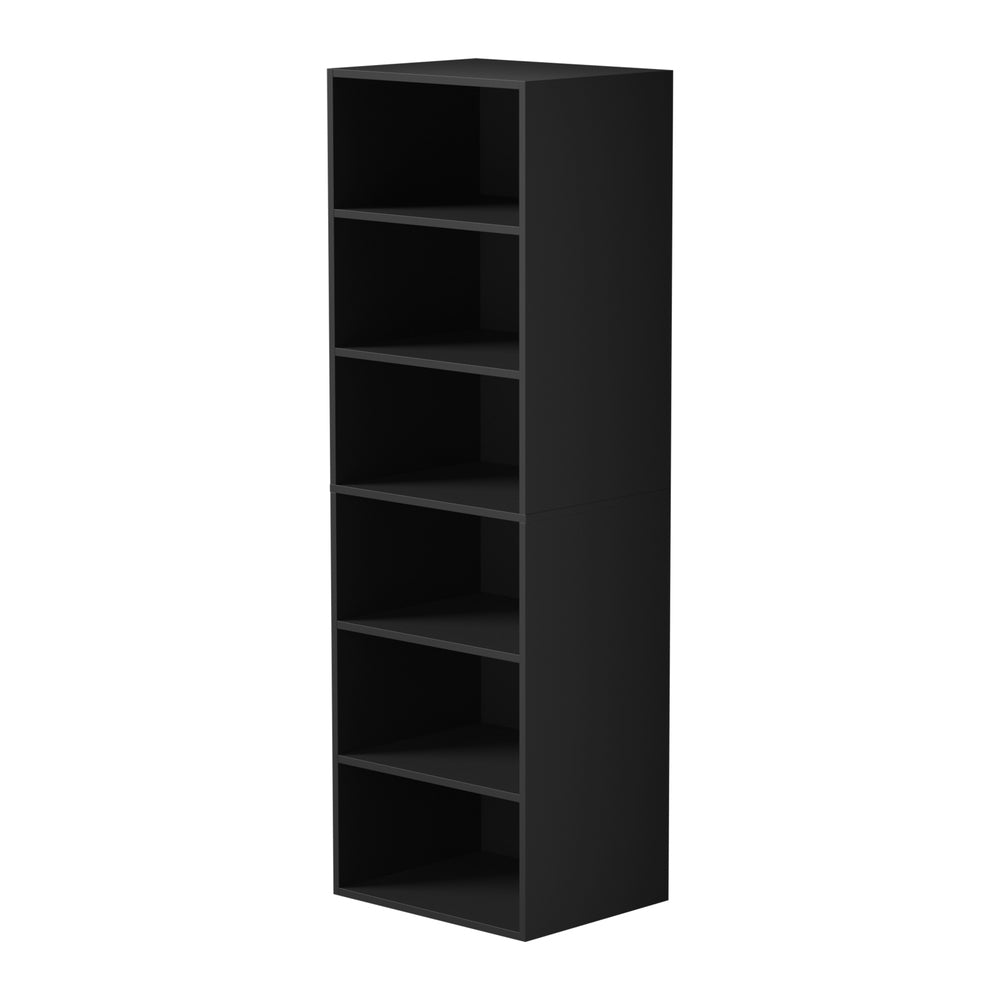 Oikiture Wardrobe Shelf Unit 6 Shelves Black