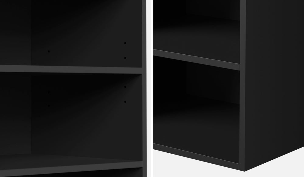 Oikiture Wardrobe Shelf Unit 6 Shelves Black