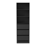 Oikiture Wardrobe Shelf Unit 3 Drawers Organizer Black - Rear View