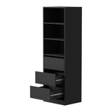 Oikiture Wardrobe Shelf Unit 3 Drawers Organizer Black - Top-Down View