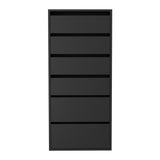 Oikiture Wardrobe Shelf Unit 6 Chest of Drawers Black
