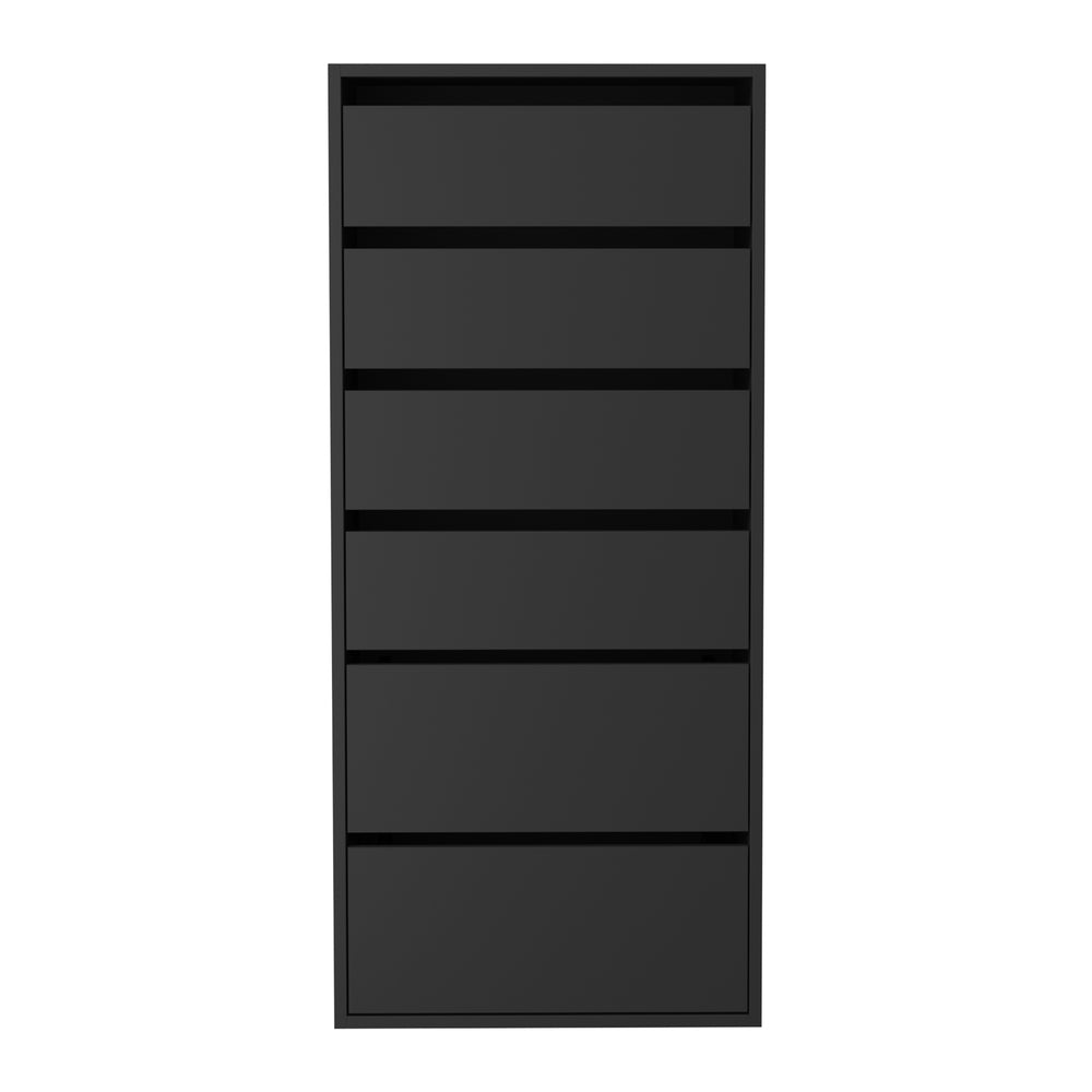 Oikiture Wardrobe Shelf Unit 6 Chest of Drawers Black