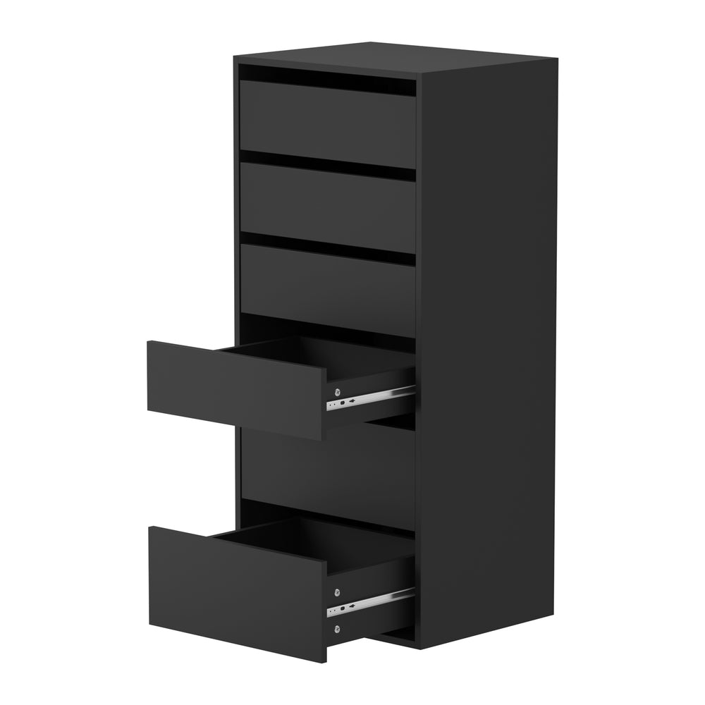 Oikiture Wardrobe Shelf Unit 6 Chest of Drawers Black