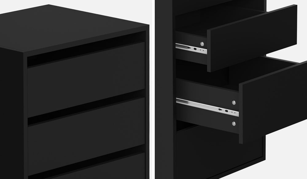 Oikiture Wardrobe Shelf Unit 6 Chest of Drawers Black