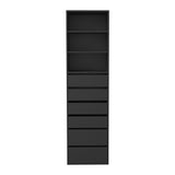Oikiture Wardrobe Shelf Unit 3 Shelves 6 Drawers Black