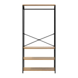 Oikiture Open Wardrobe with Hanging Rail Metal 4 shelves