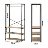 Oikiture Open Wardrobe with Hanging Rail Metal 4 shelves - Extra Image