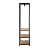 Oikiture Open Wardrobe with Hanging Rail Metal 4 shelves