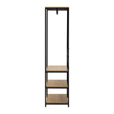 Oikiture Open Wardrobe with Hanging Rail Metal 4 shelves - Close-Up Angle