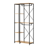 Oikiture Large Open Wardrobe Hanging Rail 5 shelves