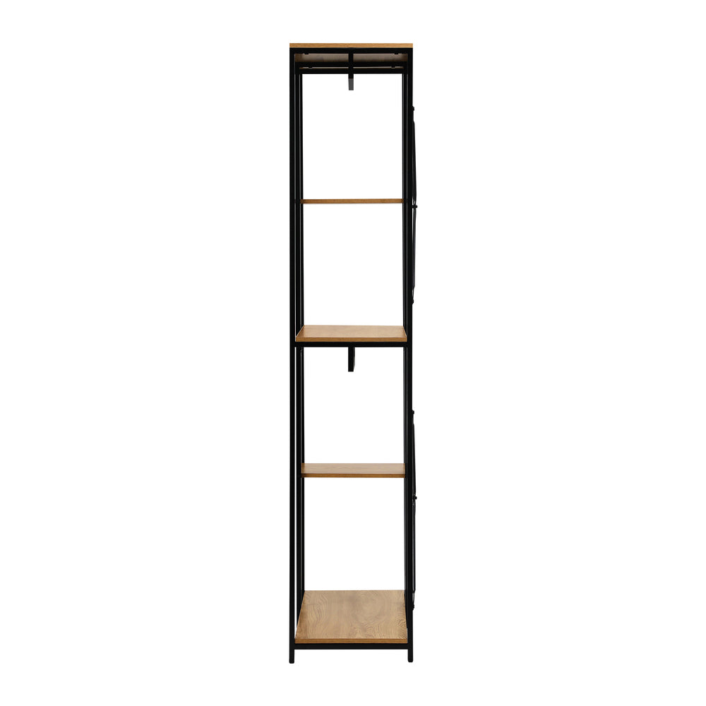 Oikiture Large Open Wardrobe Hanging Rail 5 shelves
