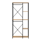 Oikiture Large Open Wardrobe Hanging Rail 5 shelves - Rear View